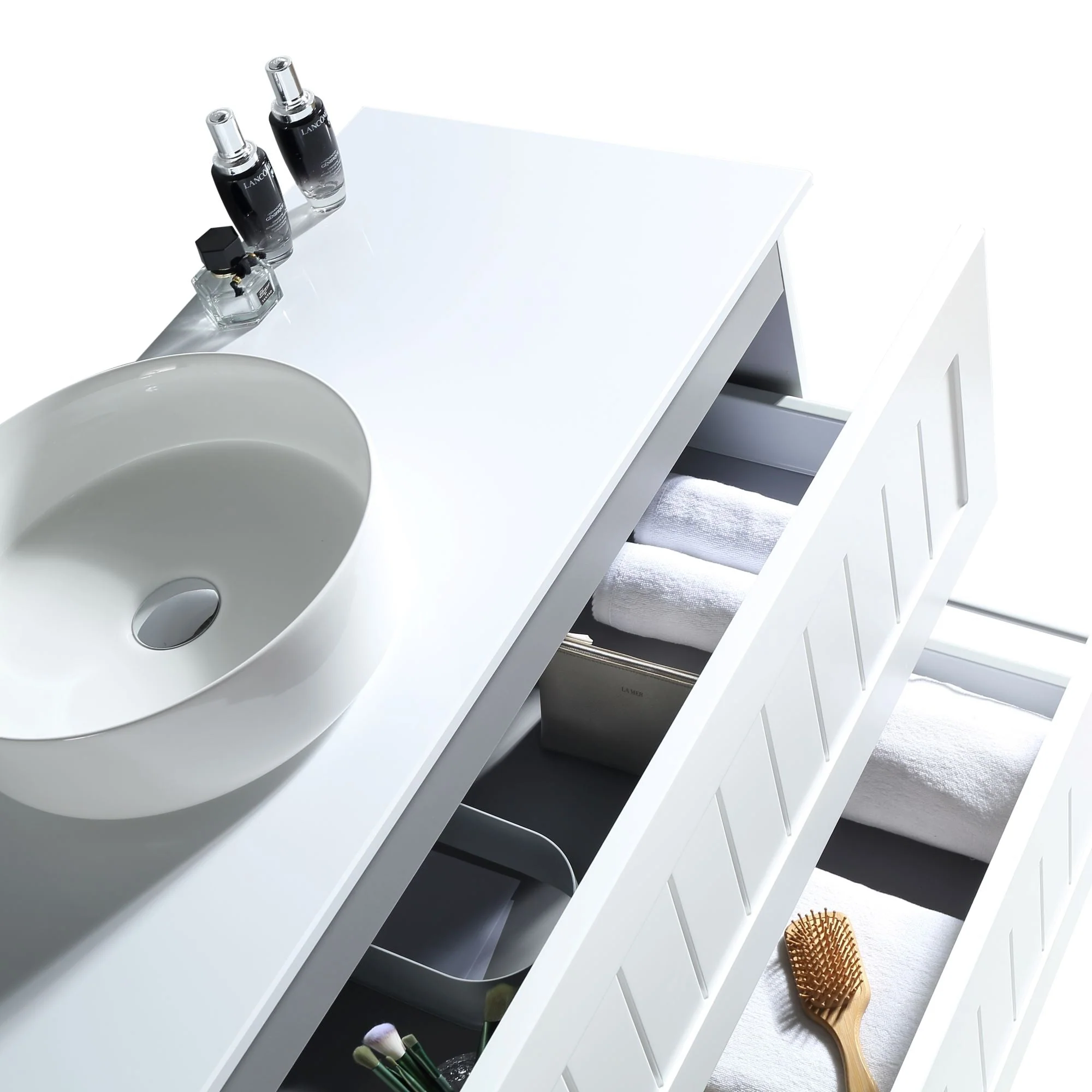 MELA - HAMPTON 1200 Matt White Wall Hung Vanity with Drawers - Image 5
