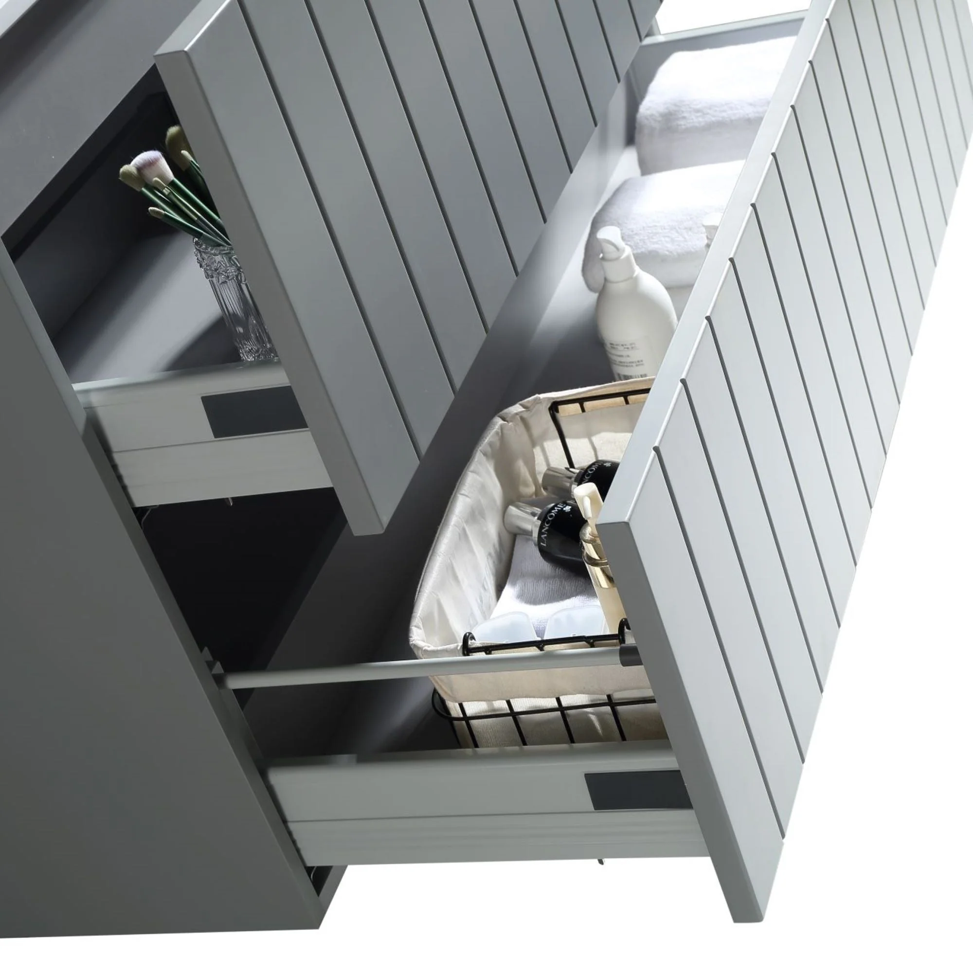 MELA - PASTEL 1200 Matt Grey Wall Hung Vanity with Drawers - Image 3