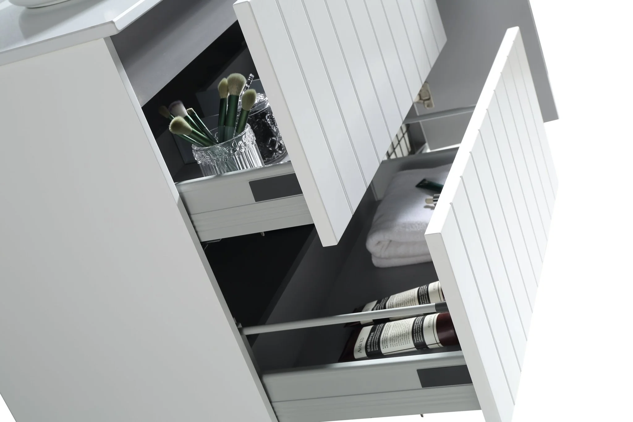 MELA - PASTEL 1500 Matt White Wall Hung Vanity with Drawers - Image 3