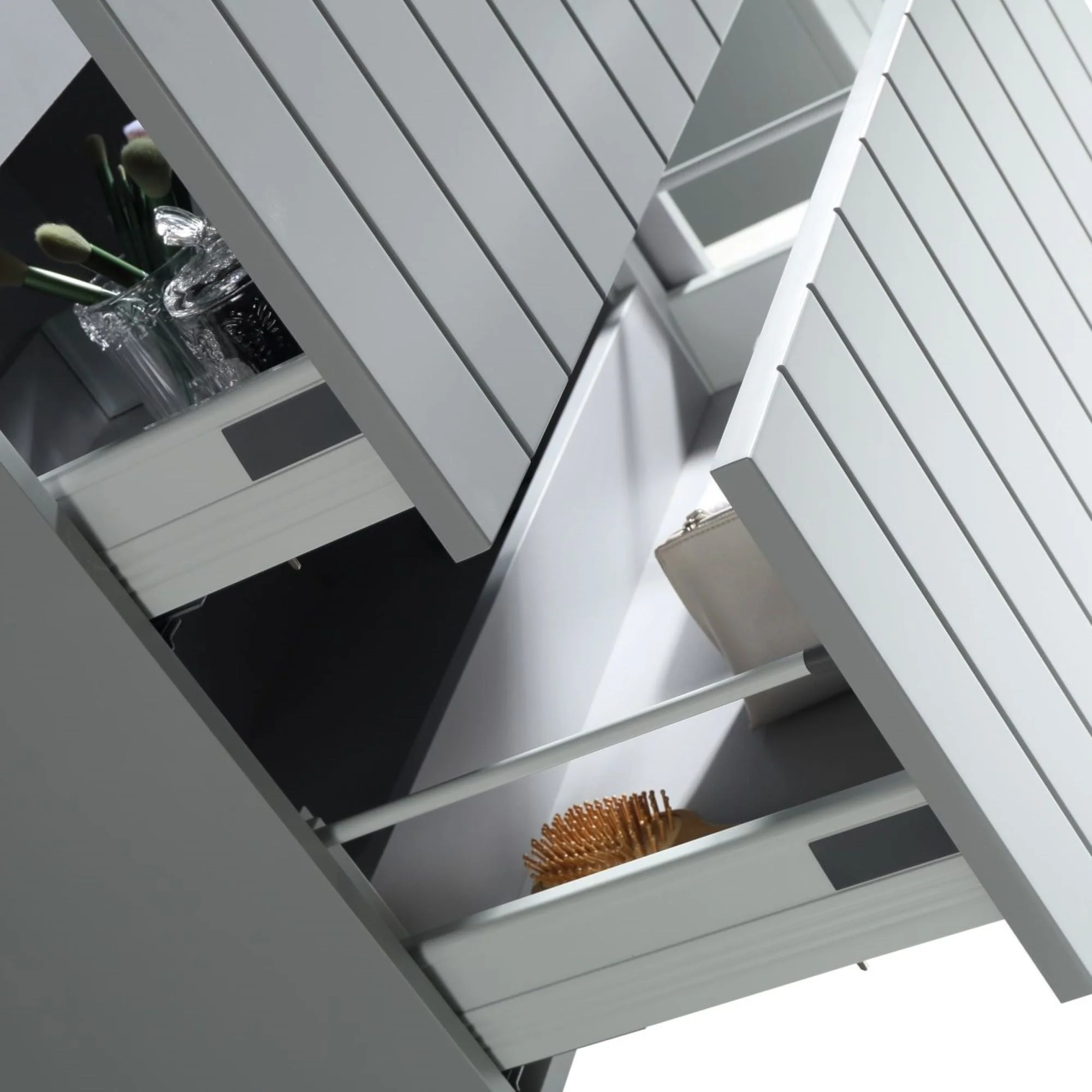 MELA - PASTEL 900 Matt Grey Wall Hung Vanity with Drawers - Image 3